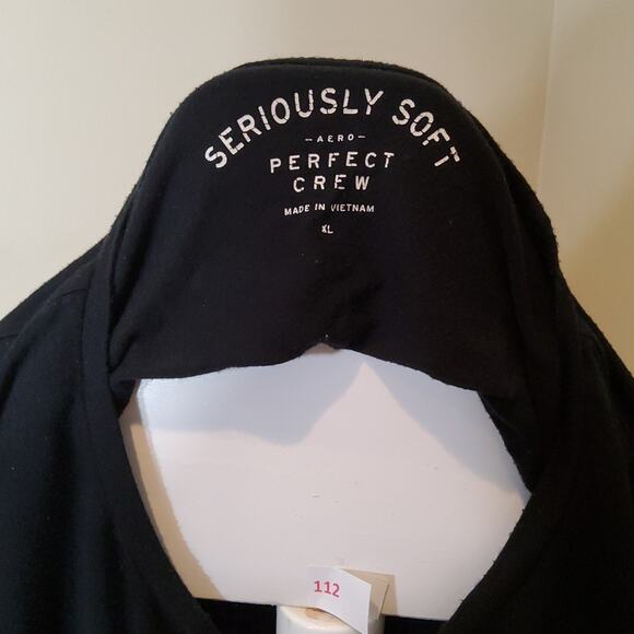 .Aeropostale Seriously Soft Perfect Crew Pocket Tee Size XL Black - Picture 4 of 8